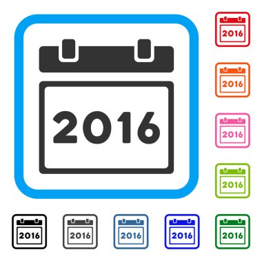 2016 takvim simgesini çerçeveli