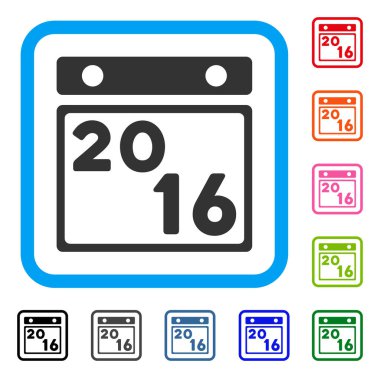 2016 takvim simgesini çerçeveli