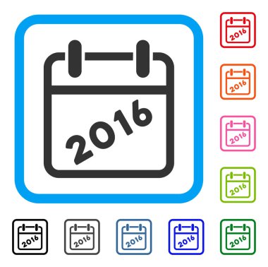 2016 takvim simgesini çerçeveli