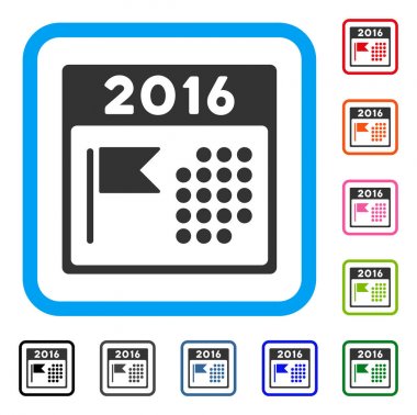 2016 tatil takvim simgesini çerçeveli