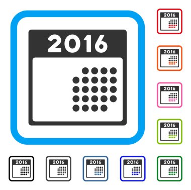 2016 ay takvim simgesini çerçeveli