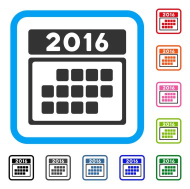 2016 ay takvim simgesini çerçeveli