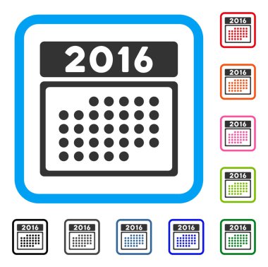2016 ay takvim simgesini çerçeveli