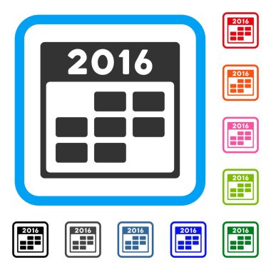 2016 ay takvim simgesini çerçeveli