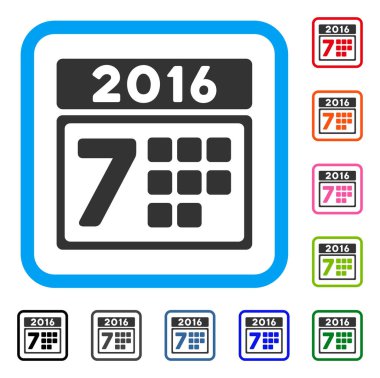 2016 hafta takvim simgesini çerçeveli