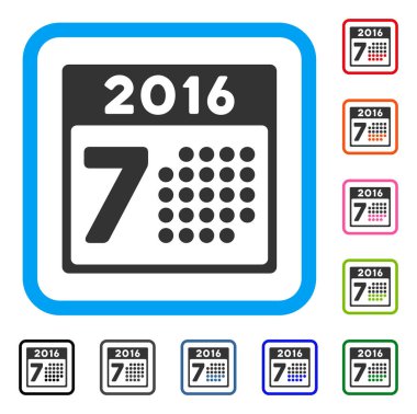 2016 hafta takvim simgesini çerçeveli