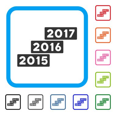 Yıllar merdiven simgesi çerçeveli