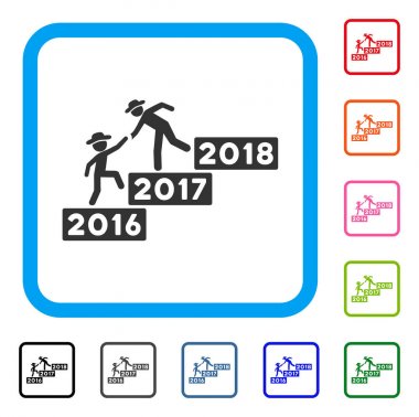 2017 iş eğitim merdiven simgesi çerçeveli.