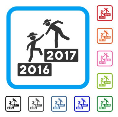 2017 iş eğitim adımları simgesi çerçeveli.