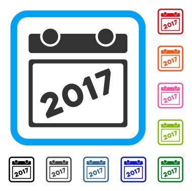 2017 takvim yaprak simgesi çerçeveli