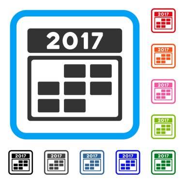 2017 takvim hafta Kılavuzu simgesini çerçeveli