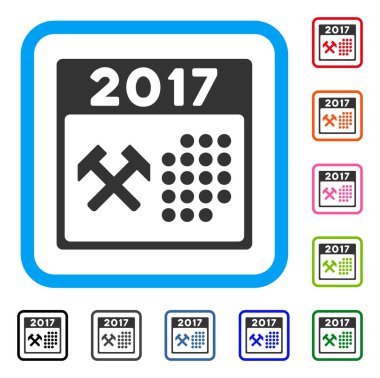 2017 takvim çalışma günü simgesi çerçeveli