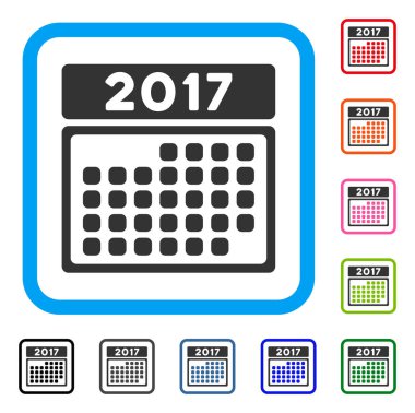 2017 ay takvim sayfası simgesini çerçeveli