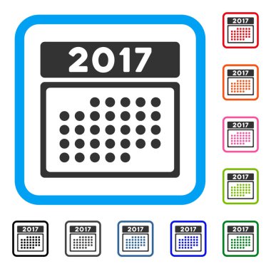 2017 ay takvim simgesini çerçeveli