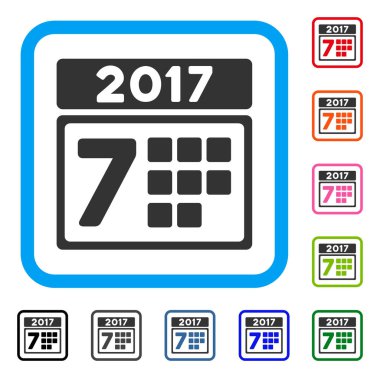 2017 yıl 7 gün simgesi çerçeveli.