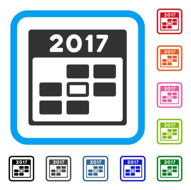 2017 yılı takvim gün çerçeveli simgesinin seçili