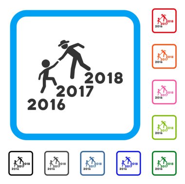 Yıllık arkadaşlar merdiven çerçeveli simgesi yardım