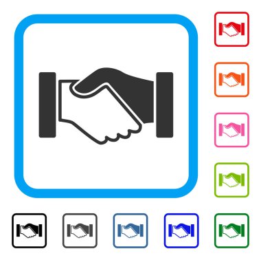 Satın alma el sıkışma simgesi çerçeveli