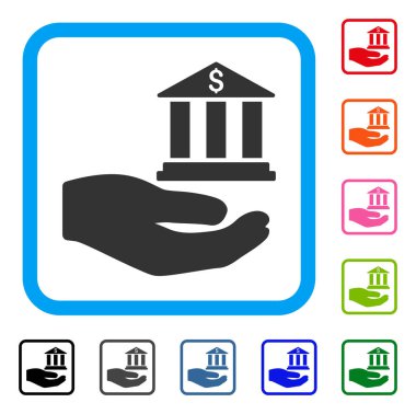 Banka hizmet el simgesi çerçeveli
