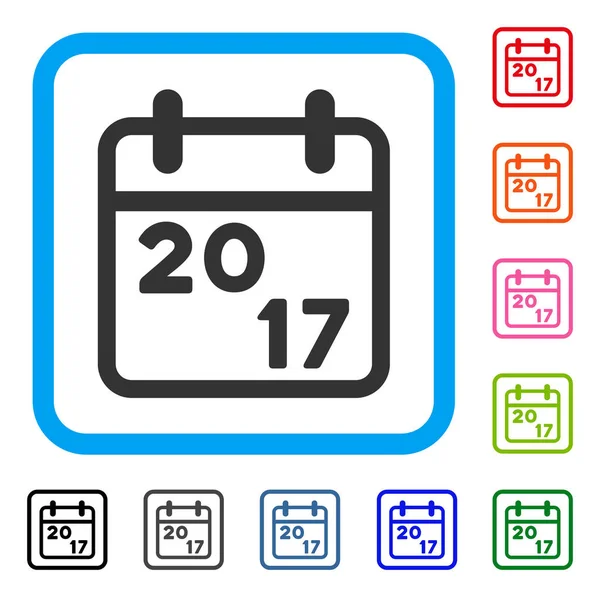 Kalendář 2017 zarámovaný ikona — Stockový vektor