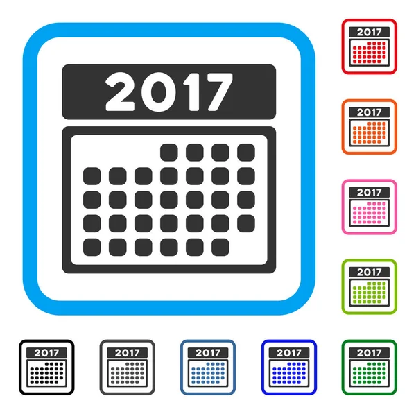 2017 ay takvim sayfası simgesini çerçeveli