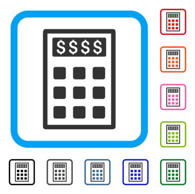 Defter tutma hesap makinesi simge çerçeveli