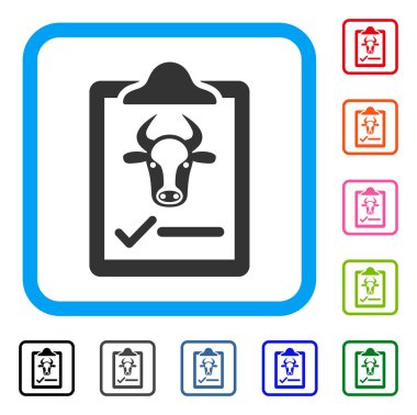 Sığır sözleşme simgesi çerçeveli