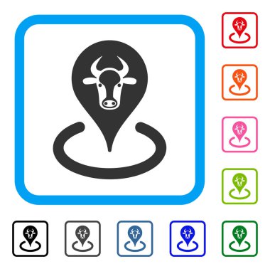 Sığır konum simgesi çerçeveli