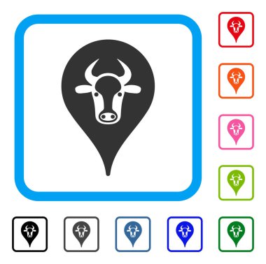 Sığır işareti simgesi çerçeveli