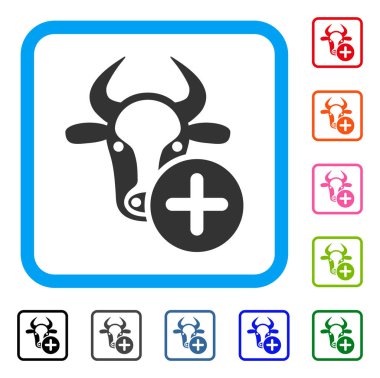 Cow Add Framed Icon