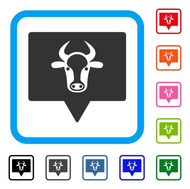 İnek afiş simgesi çerçeveli