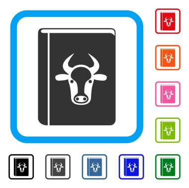 İnek kitap simgesi çerçeveli
