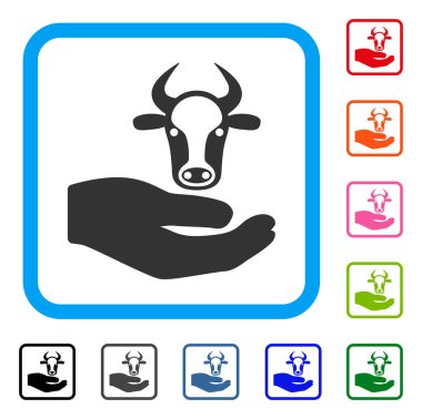 İnek Bakımı el simgesi çerçeveli