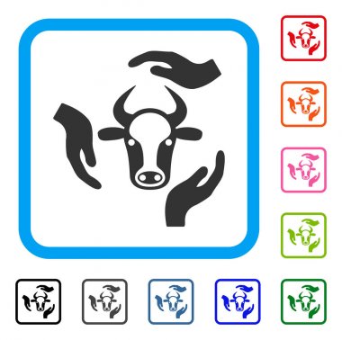 İnek eller simgesini çerçeveli