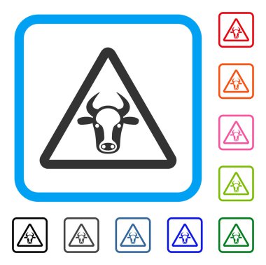 İnek tehlike simgesi çerçeveli
