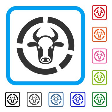 İnek diyagram simgesi çerçeveli