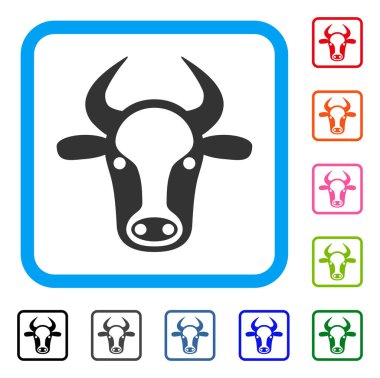 İnek kafa simgesi çerçeveli