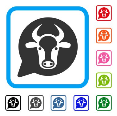 İnek ileti balonu simgesini çerçeveli