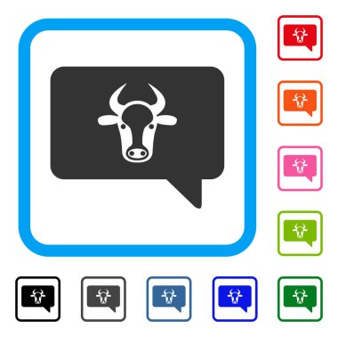 İnek mesaj simgesi çerçeveli