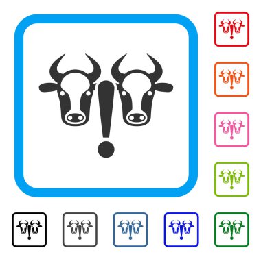 İnek sorun simgesi çerçeveli