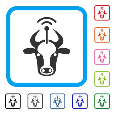 İnek radyo vericisi simgesi çerçeveli