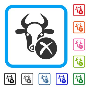 İnek Reddet simgesi çerçeveli