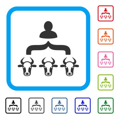 İnek çoban simgesi çerçeveli