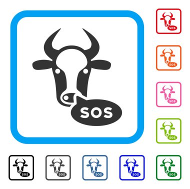 İnek Sos mesaj simgesi çerçeveli