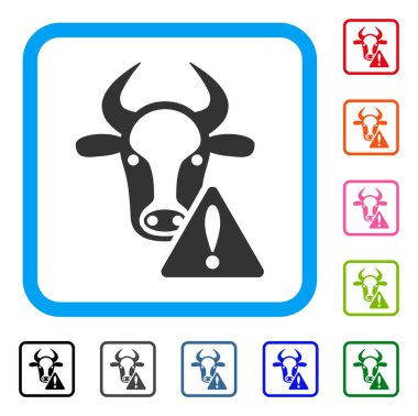 İnek uyarı simgesi çerçeveli