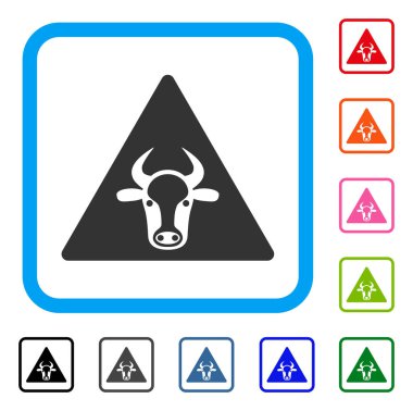 İnek uyarı simgesi çerçeveli