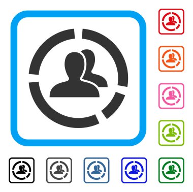 Demografi diyagram simgesi çerçeveli