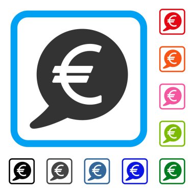 Euro ileti balonu simgesini çerçeveli