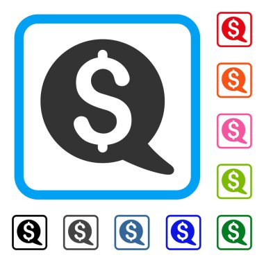 Finansal mesaj balon simgesi çerçeveli