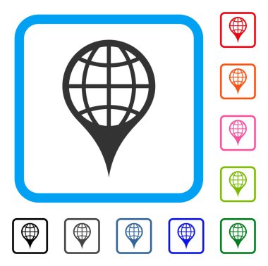 Küresel konum simgesi çerçeveli